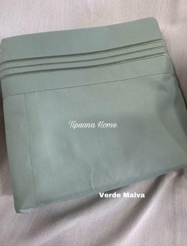 Juego de sábanas verde malva