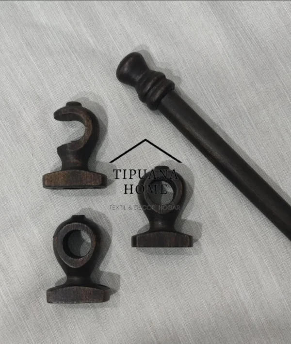 Barral Porta-cortinas de Madera Fino