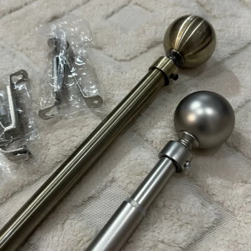 Barral Porta-cortinas de Metal Extensible Pelotita Fino